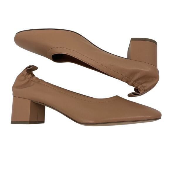 Everlane The Day Heel in Leather Blush Tan Size 10 Balletcore Round Toe - Picture 4 of 10